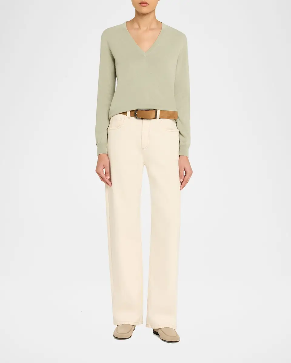 Brunello Cucinelli Monili-Trim V-Neck Cashmere Sweater | Thumbnail 2 Brunello Cucinelli Monili-Trim V-Neck Cashmere Sweater | Thumbnail 2