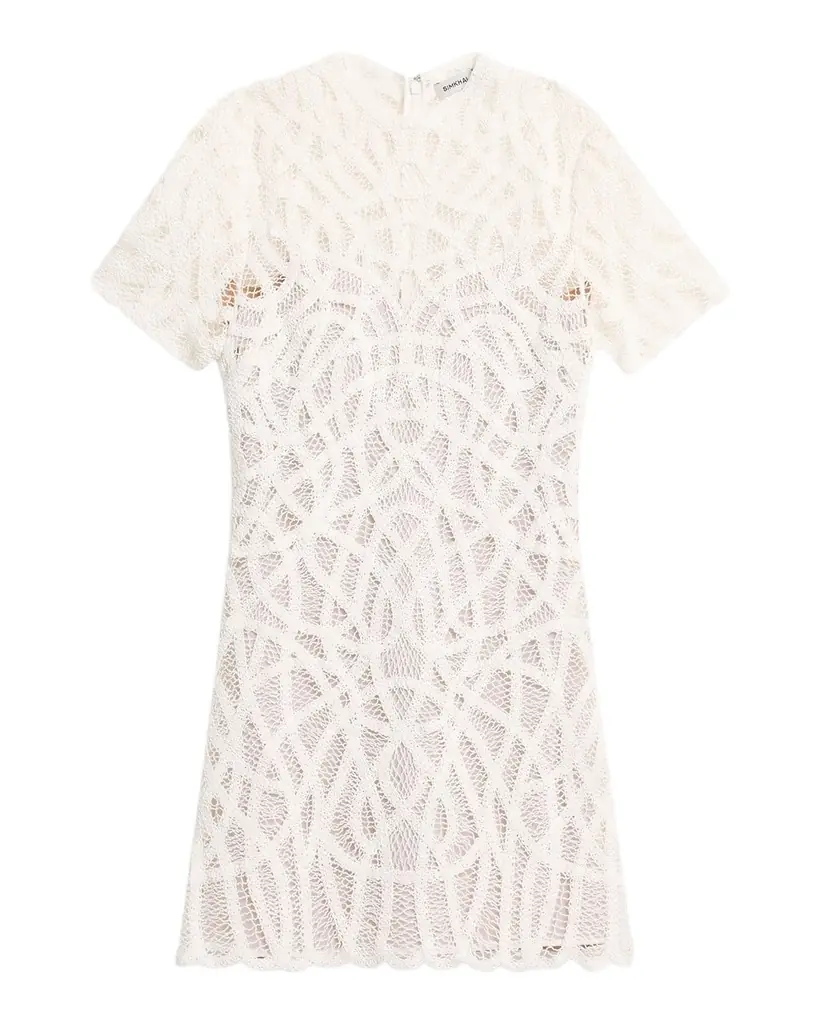 Desiree Scalloped Macrame Mini Dress