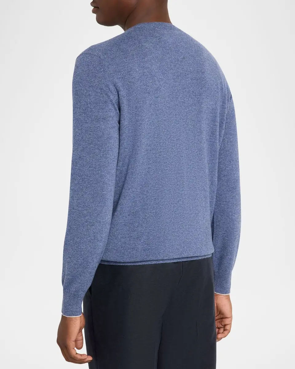 Brunello Cucinelli Men's Cashmere Knit V-Neck Sweater | Thumbnail 3