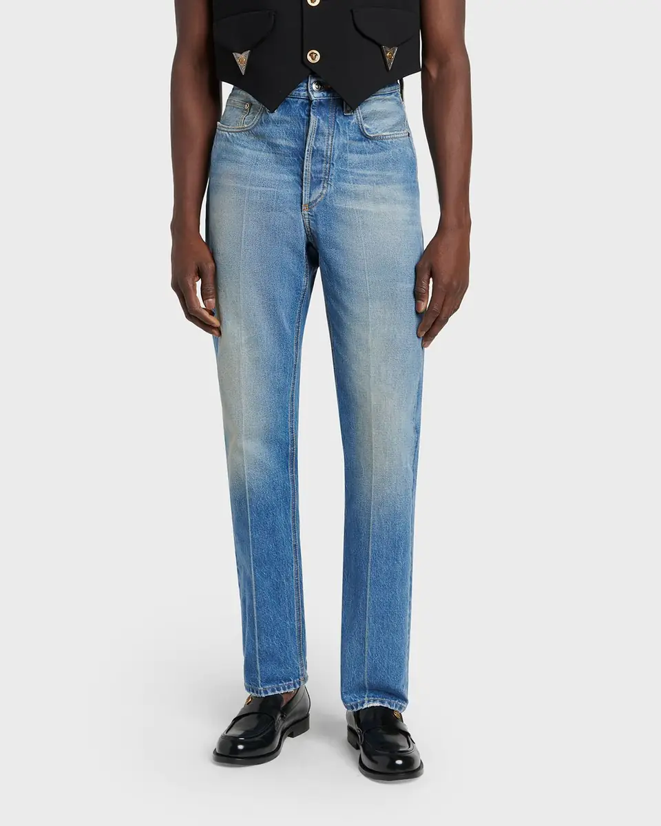 Versace Men's Straight-Leg Denim Jeans | Thumbnail 4 Versace Men's Straight-Leg Denim Jeans | Thumbnail 4