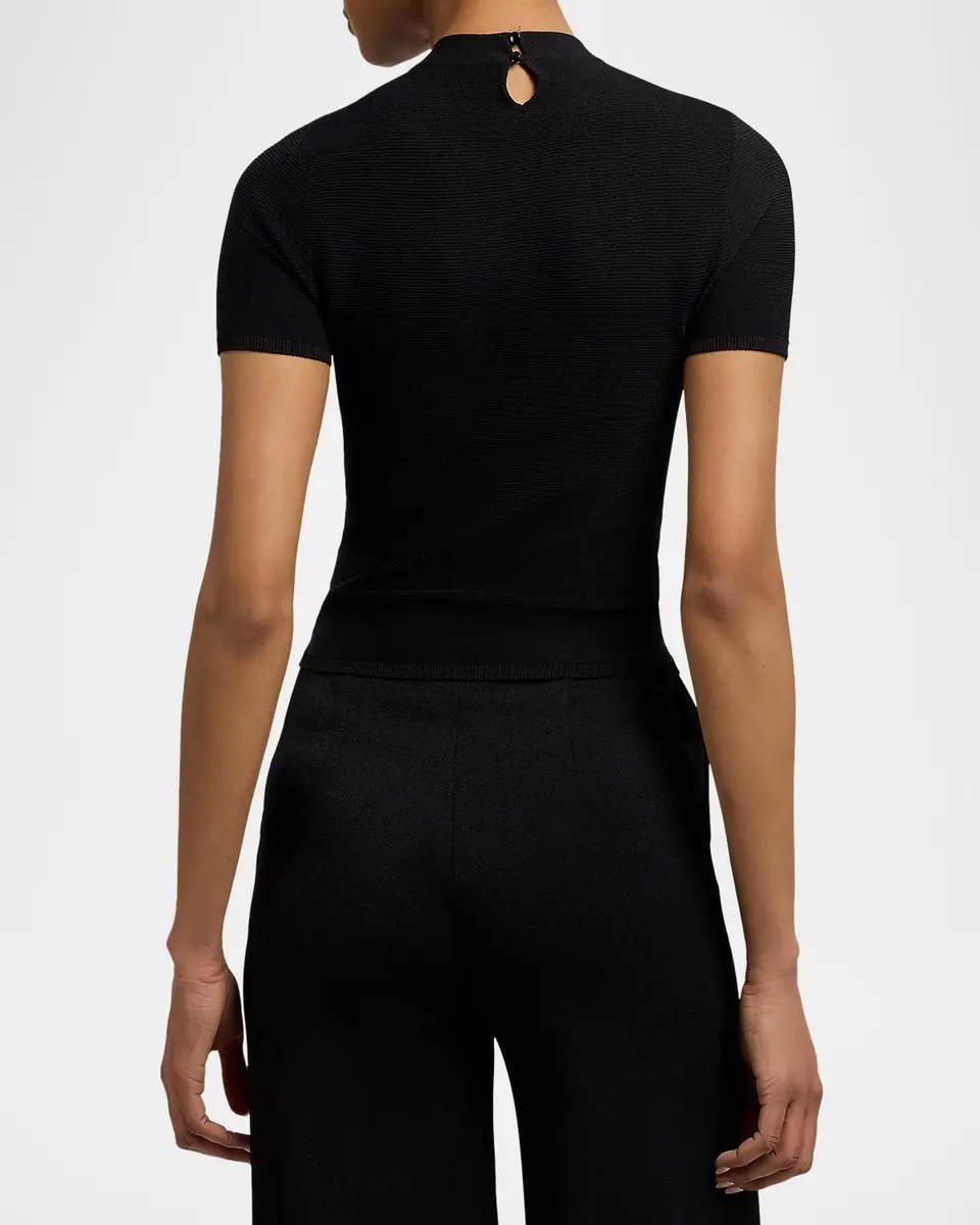 Ralph Lauren Collection Stretch Short-Sleeve Sweater | Thumbnail 3