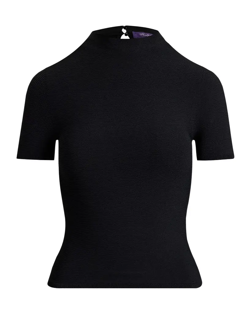 Ralph Lauren Collection Stretch Short-Sleeve Sweater | Image 1 Ralph Lauren Collection Stretch Short-Sleeve Sweater | Image 1