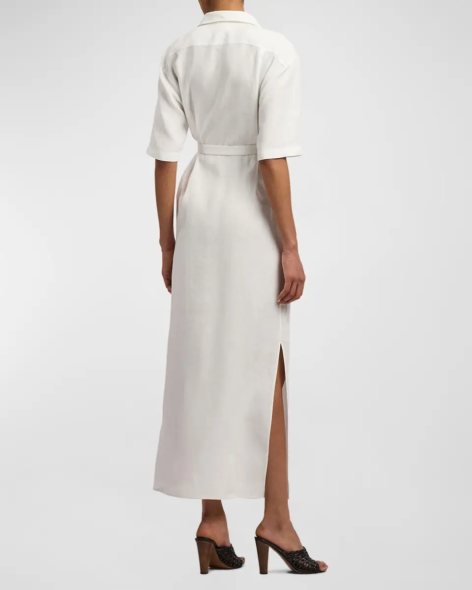 Ralph Lauren Collection Carol Linen Day Dress | Thumbnail 3 Ralph Lauren Collection Carol Linen Day Dress | Thumbnail 3