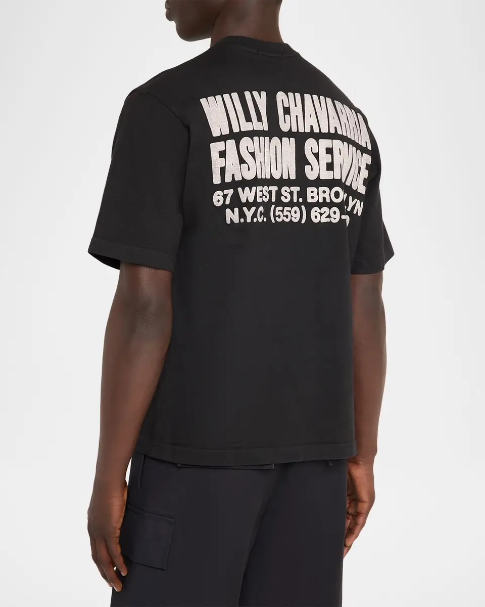 Willy Chavarria Men's Fashion Service Cotton T-Shirt | Thumbnail 3 Willy Chavarria Men's Fashion Service Cotton T-Shirt | Thumbnail 3