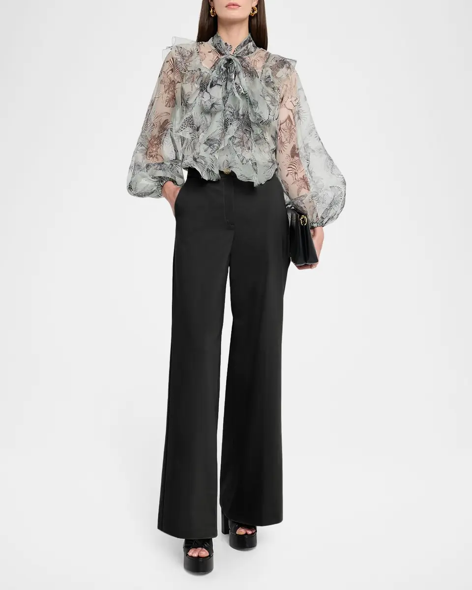 MAISON COMMON Cotton Stretch Crepe Wide-Leg Trousers | Thumbnail 2 MAISON COMMON Cotton Stretch Crepe Wide-Leg Trousers | Thumbnail 2