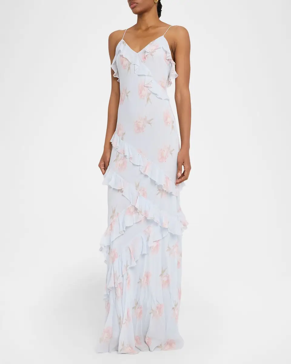 LoveShackFancy Rialto Asymmetric Ruffle Maxi Dress | Thumbnail 4 LoveShackFancy Rialto Asymmetric Ruffle Maxi Dress | Thumbnail 4