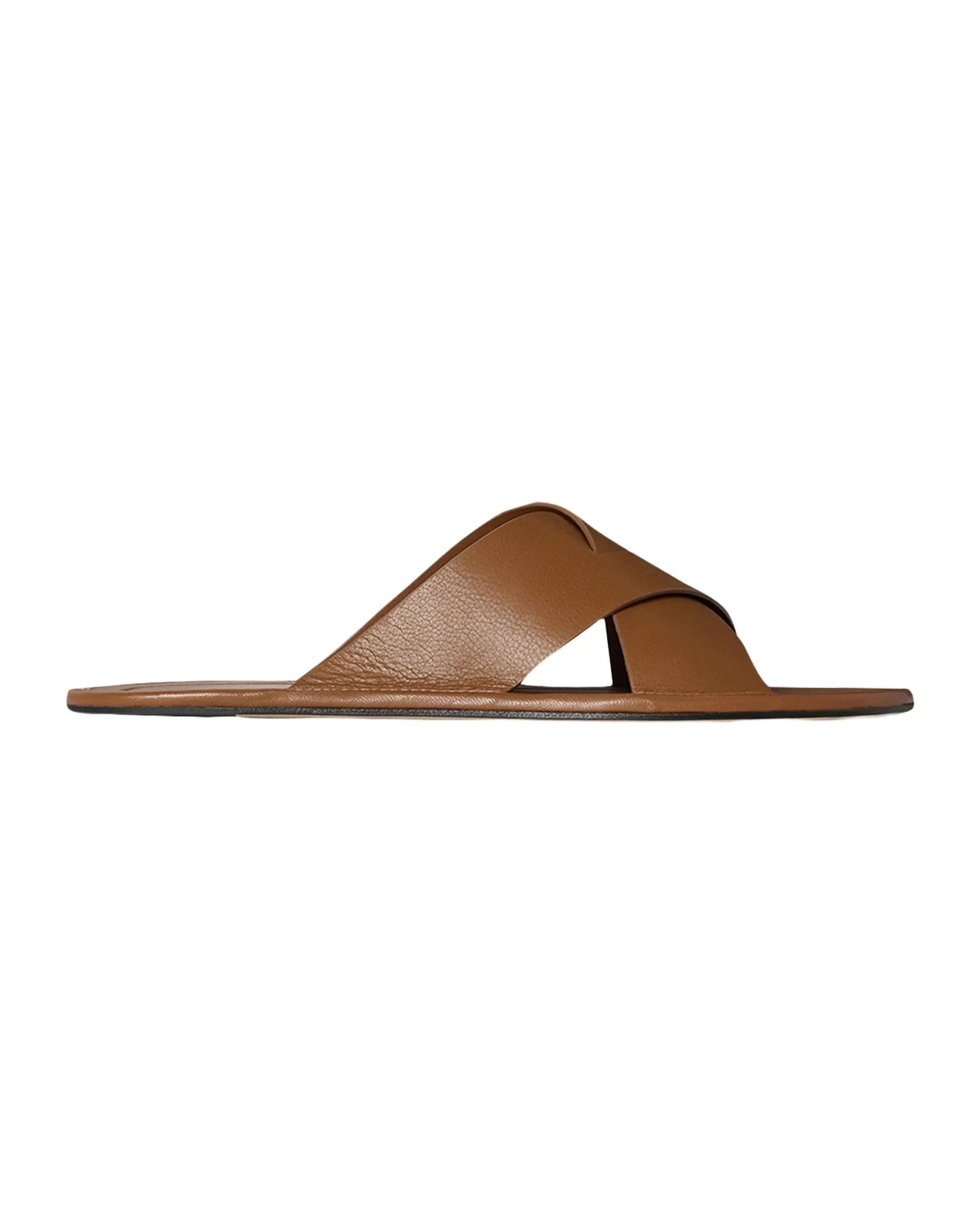 The Row Malick Leather Crisscross Slide Sandals