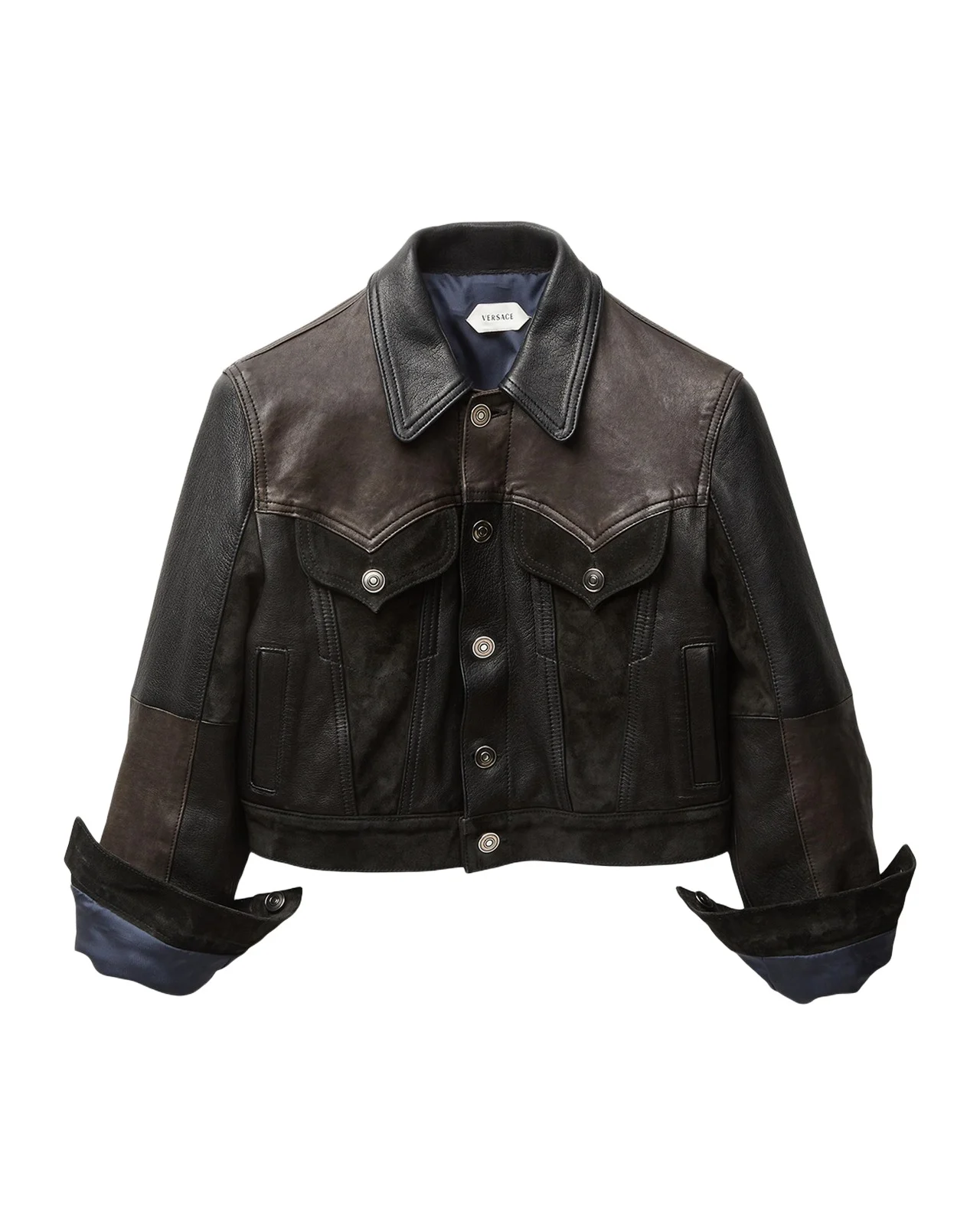 Slim Leather Patchwork Jacket Slim Leather Patchwork Jacket