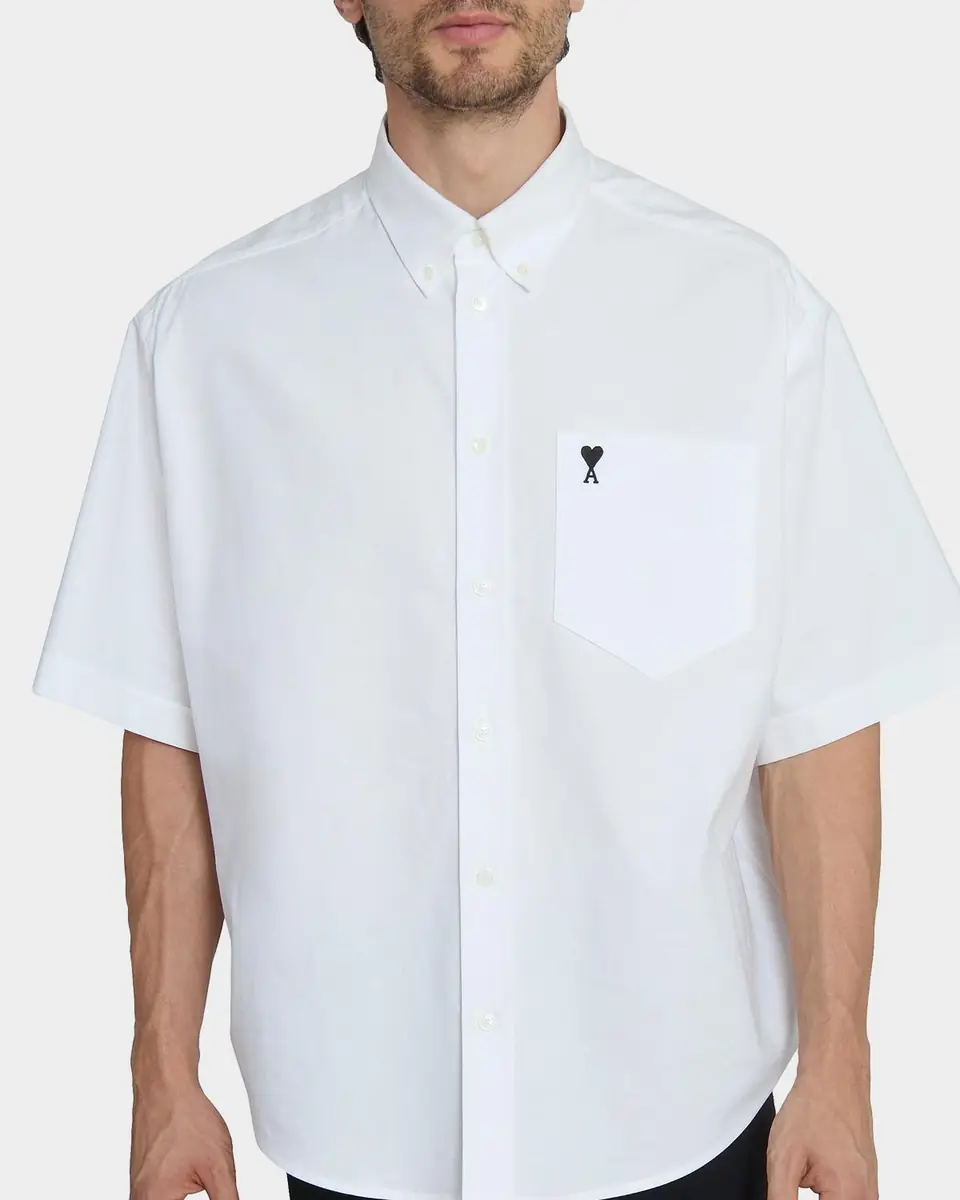 AMI PARIS Men's Ami de Coeur Cotton Short-Sleeve Shirt | Thumbnail 5 AMI PARIS Men's Ami de Coeur Cotton Short-Sleeve Shirt | Thumbnail 5