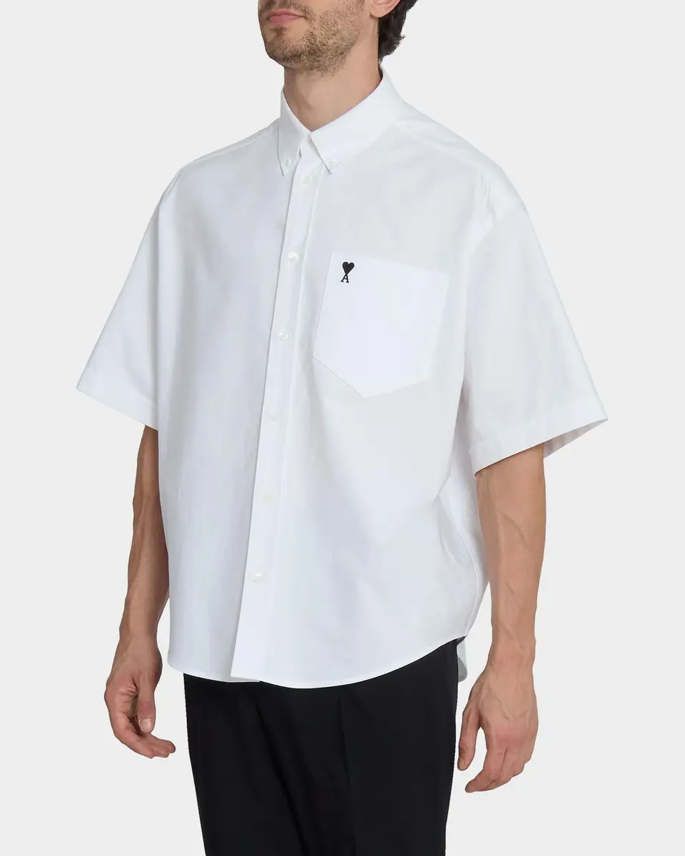 AMI PARIS Men's Ami de Coeur Cotton Short-Sleeve Shirt | Thumbnail 6 AMI PARIS Men's Ami de Coeur Cotton Short-Sleeve Shirt | Thumbnail 6