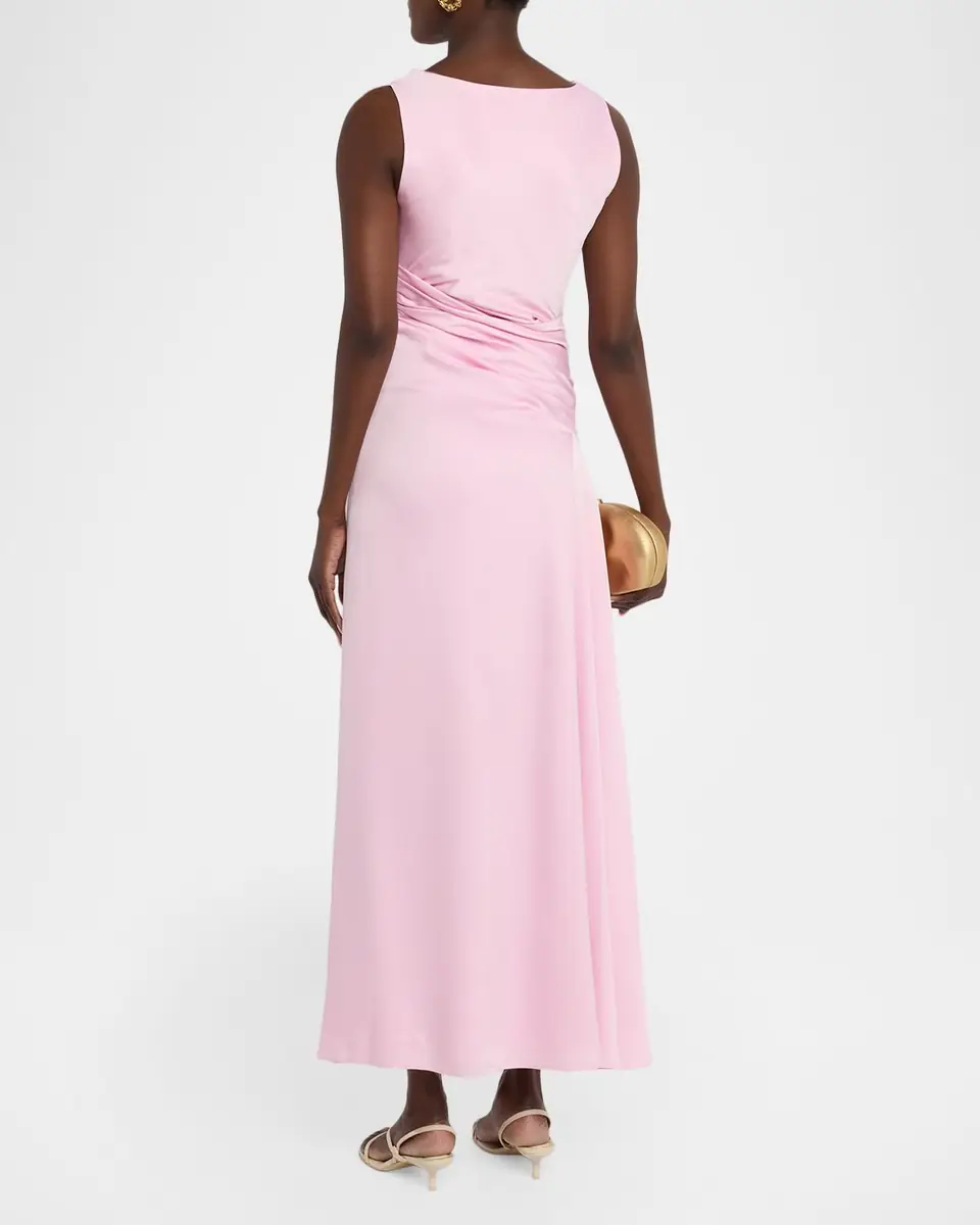 SIMKHAI Melaney Sleeveless Cowl-Neck Satin Maxi Dress | Thumbnail 3 SIMKHAI Melaney Sleeveless Cowl-Neck Satin Maxi Dress | Thumbnail 3