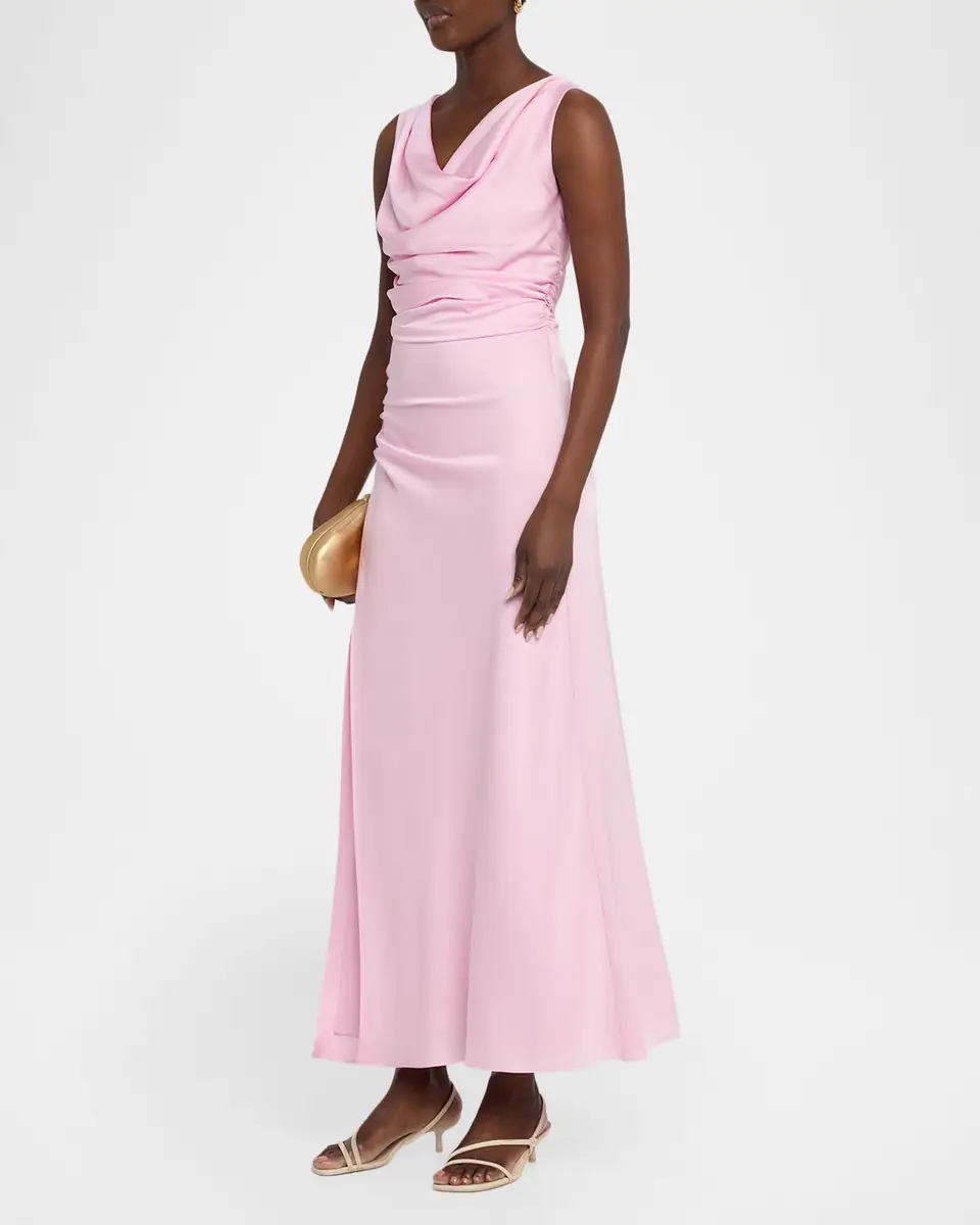 SIMKHAI Melaney Sleeveless Cowl-Neck Satin Maxi Dress | Thumbnail 4 SIMKHAI Melaney Sleeveless Cowl-Neck Satin Maxi Dress | Thumbnail 4