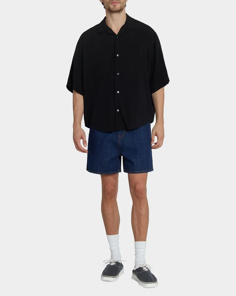 Ami Paris Men's Embroidered Boxy-Fit Viscose Short-Sleeve Shirt | Thumbnail 2