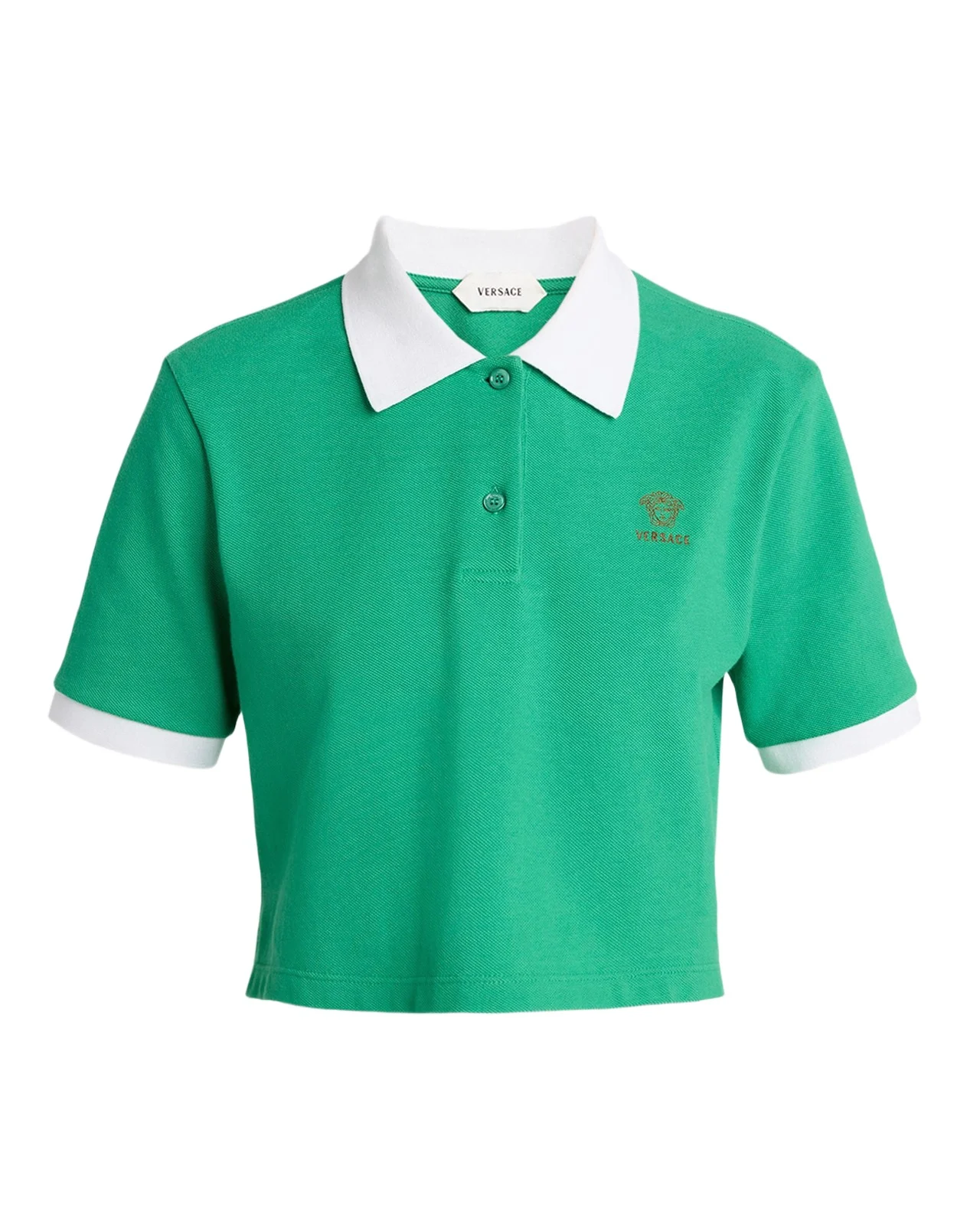 Versace Pique Polo with Medusa Embroidery