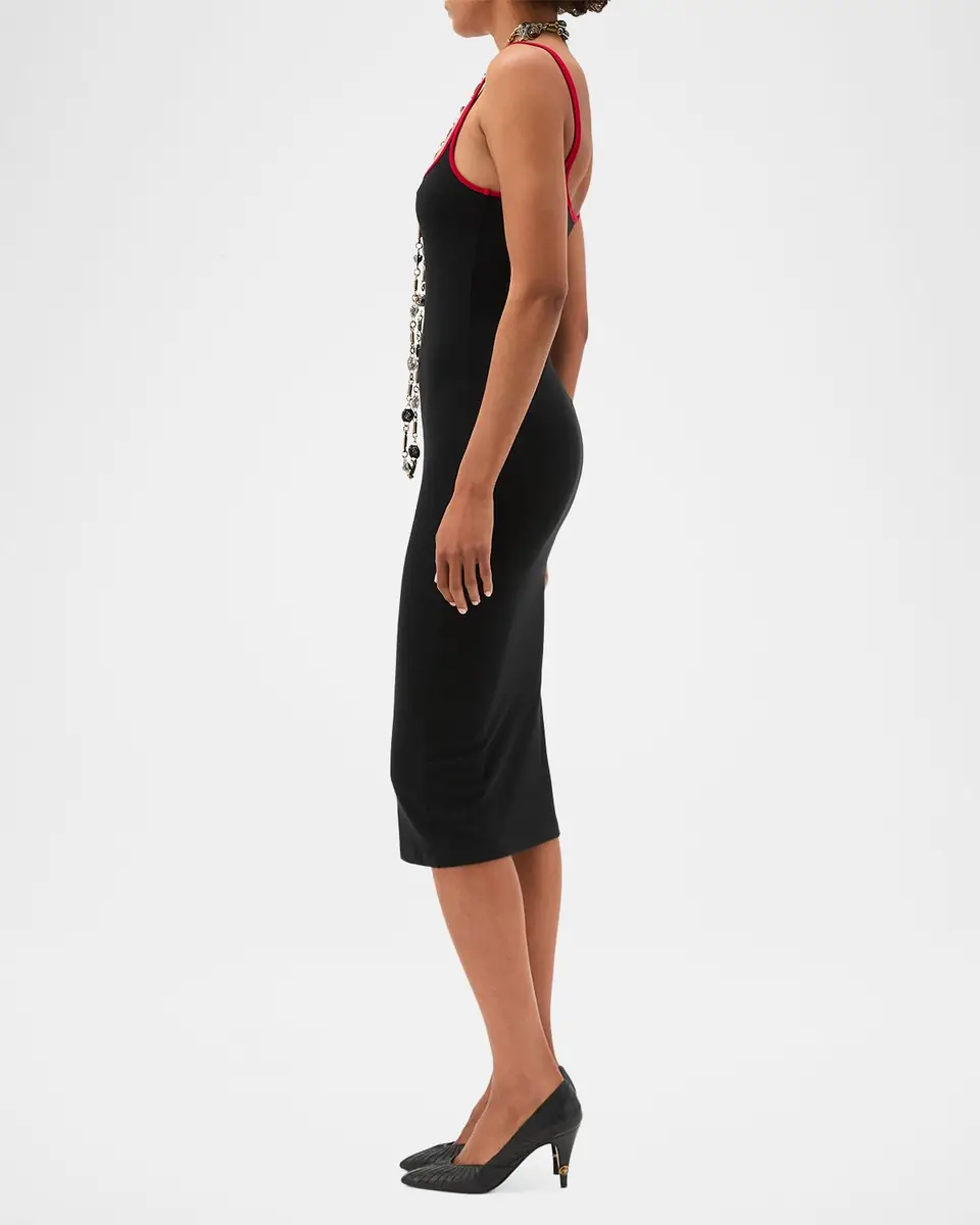 Versace Sleeveless Contrast-Trim Midi Dress | Thumbnail 3 Versace Sleeveless Contrast-Trim Midi Dress | Thumbnail 3