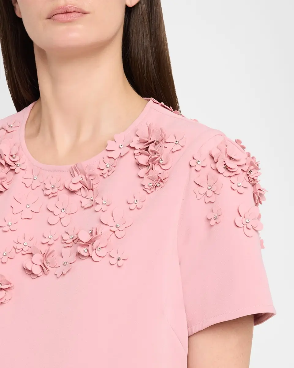 Rickie Freeman for Teri Jon Floral Applique Crepe Dress | Thumbnail 5 Rickie Freeman for Teri Jon Floral Applique Crepe Dress | Thumbnail 5