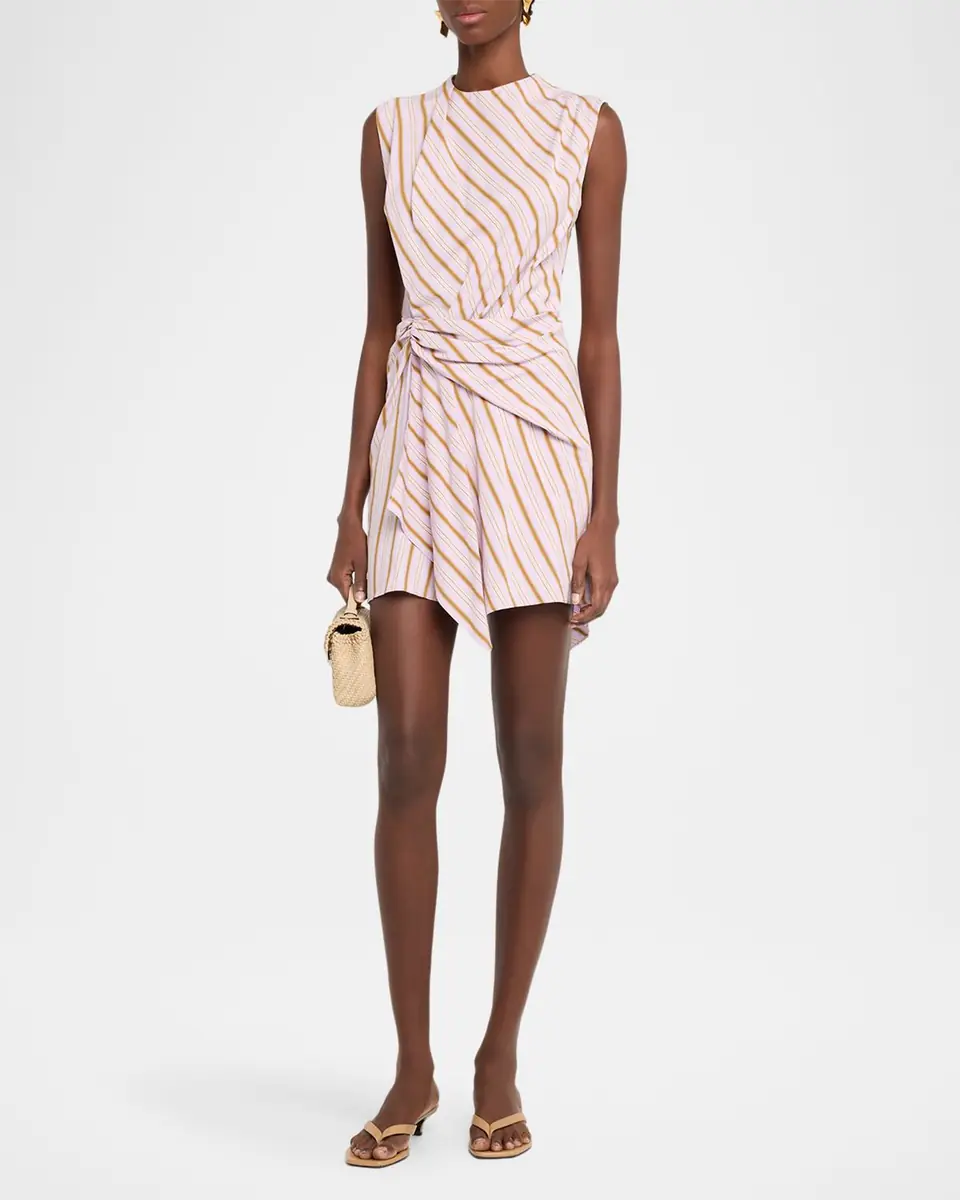 A.L.C. Dion Stripe Draped Mini Dress | Thumbnail 4
