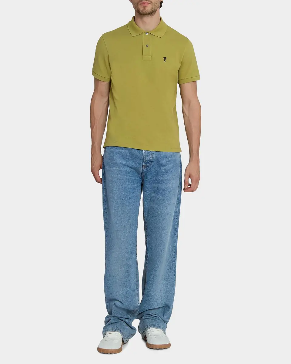 Ami Paris Men's Cotton Pique Ami De Coeur Polo Shirt | Thumbnail 2 Ami Paris Men's Cotton Pique Ami De Coeur Polo Shirt | Thumbnail 2