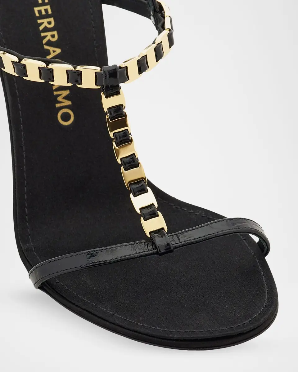Ferragamo 95mm Estea Gancini Leather Sandals | Thumbnail 4