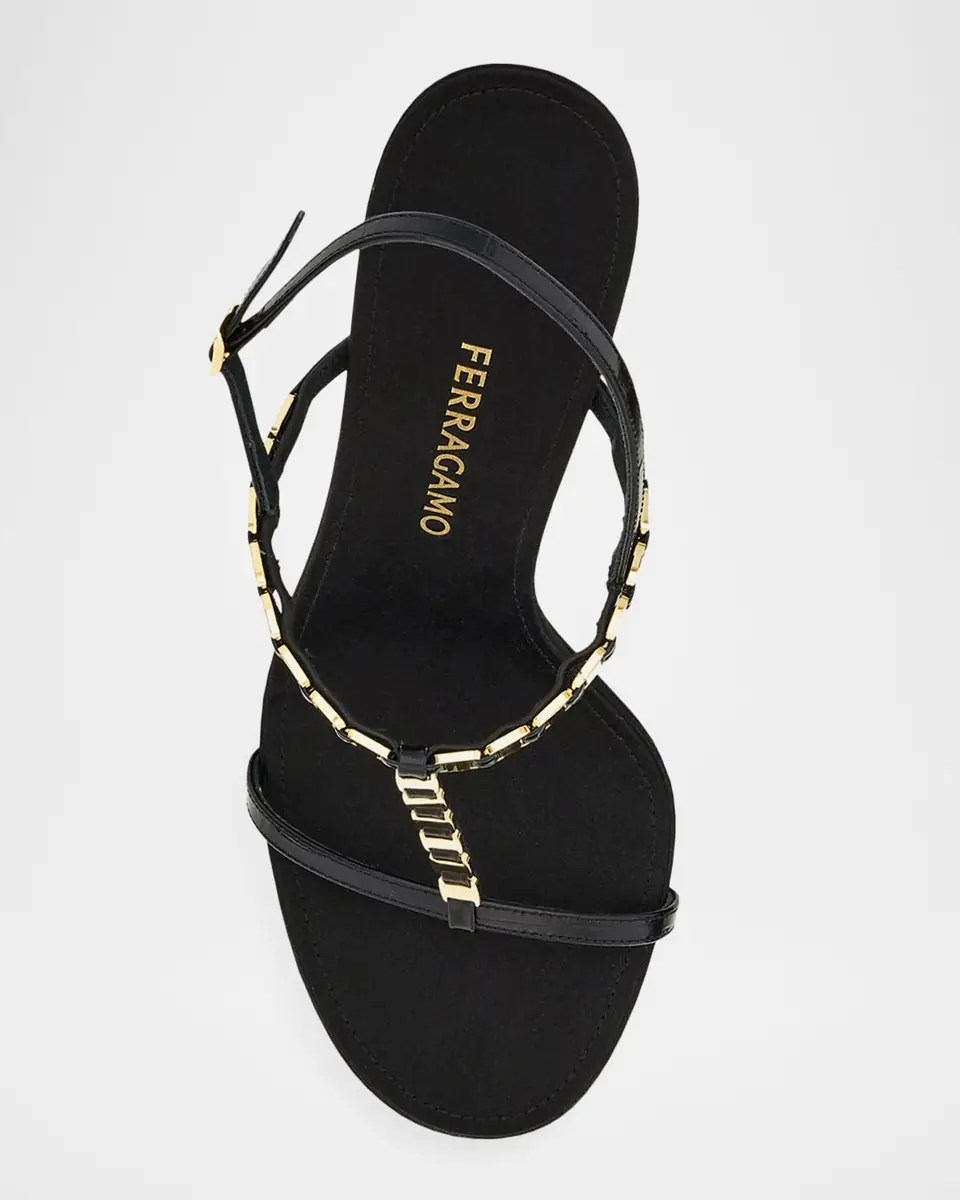 Ferragamo 95mm Estea Gancini Leather Sandals | Thumbnail 5