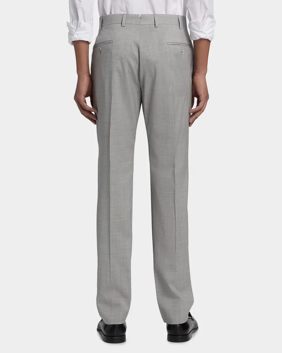 Emporio Armani Men's Wool Sharkskin Flat-Front Trousers | Thumbnail 3 Emporio Armani Men's Wool Sharkskin Flat-Front Trousers | Thumbnail 3