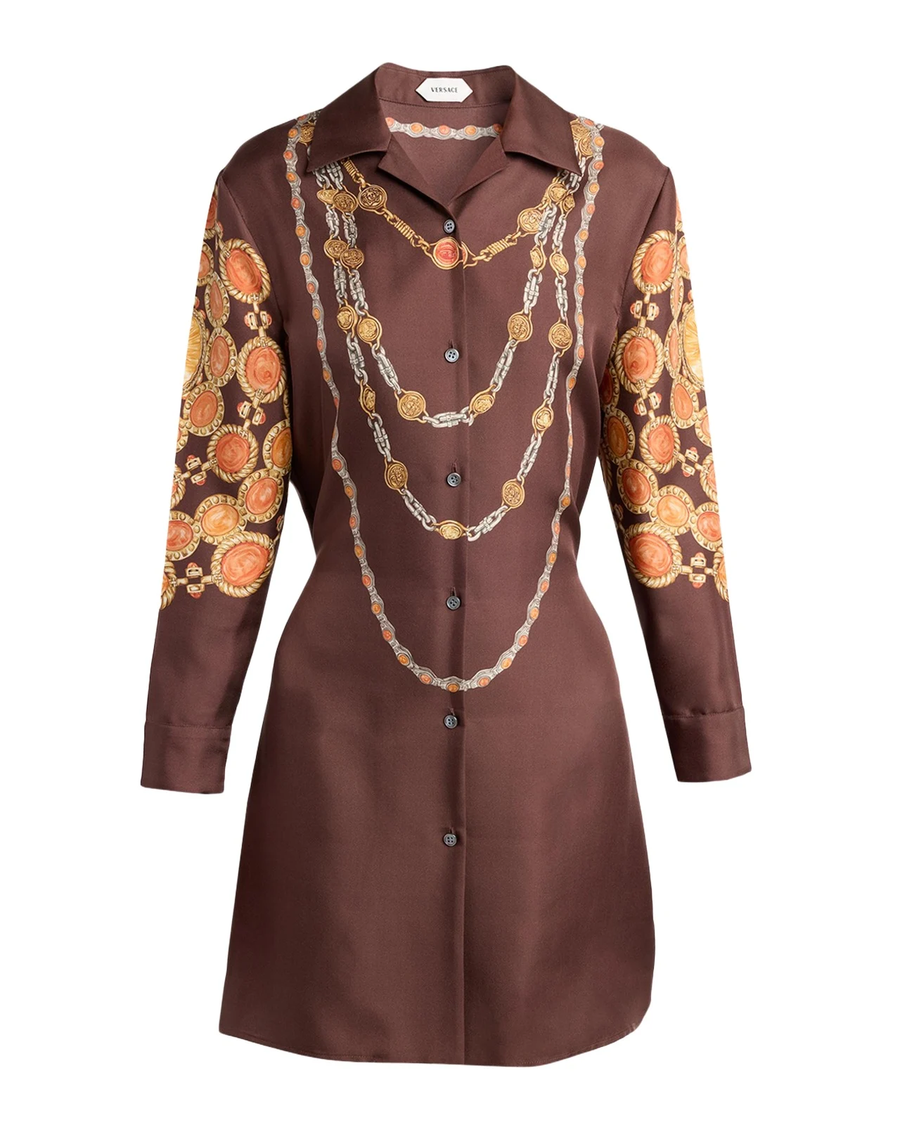 Printed Silk Twill Mini Shirtdress Printed Silk Twill Mini Shirtdress