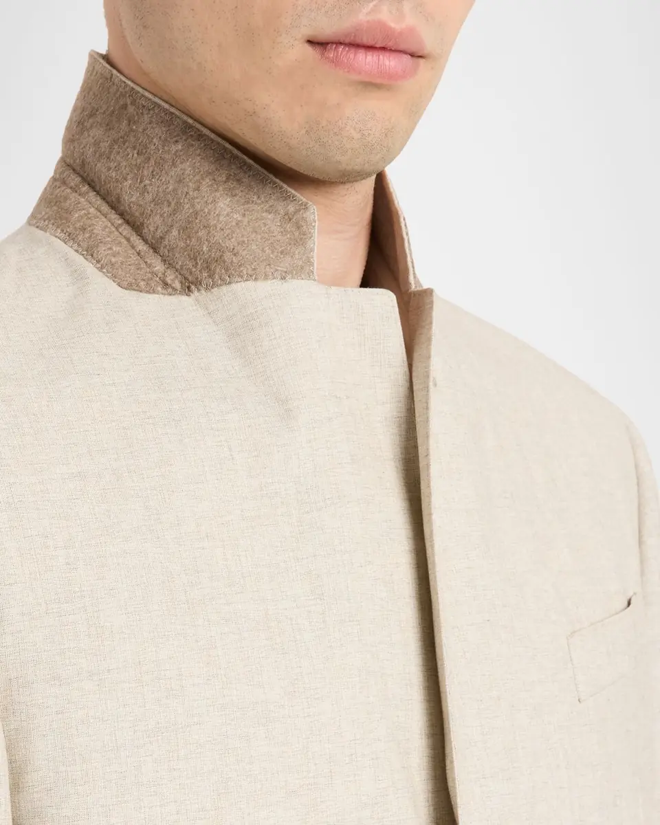 Emporio Armani Men's Wool, Cotton and Silk Sharkskin Two-Piece Suit | Thumbnail 8 Emporio Armani Men's Wool, Cotton and Silk Sharkskin Two-Piece Suit | Thumbnail 8