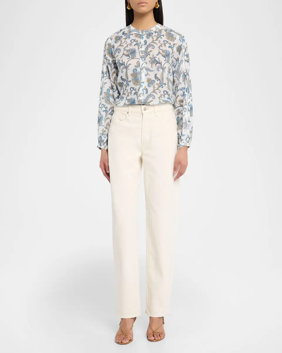 Veronica Beard Soleil Paisley-Print Ramie Blouse | Thumbnail 2 Veronica Beard Soleil Paisley-Print Ramie Blouse | Thumbnail 2