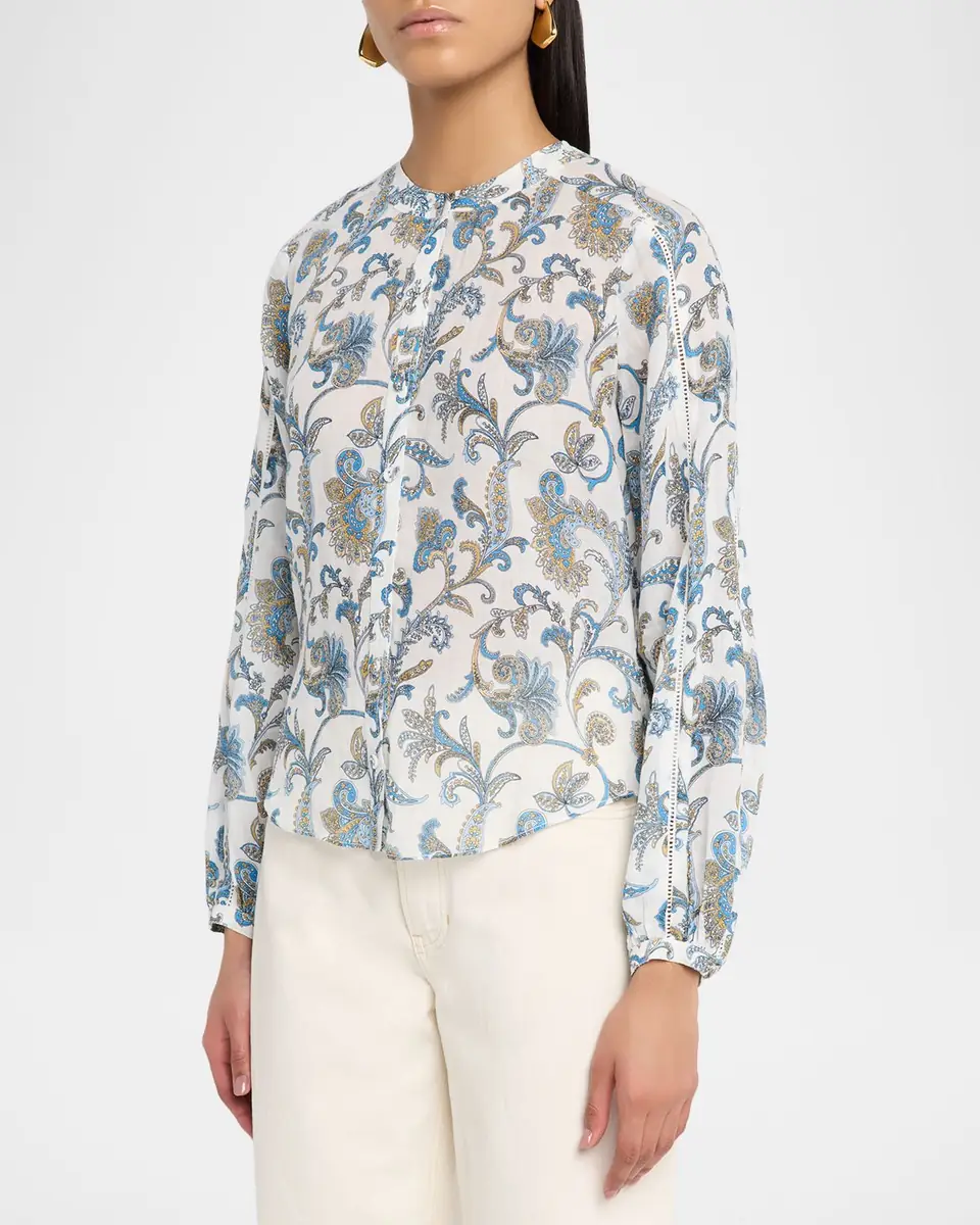 Veronica Beard Soleil Paisley-Print Ramie Blouse | Thumbnail 4 Veronica Beard Soleil Paisley-Print Ramie Blouse | Thumbnail 4