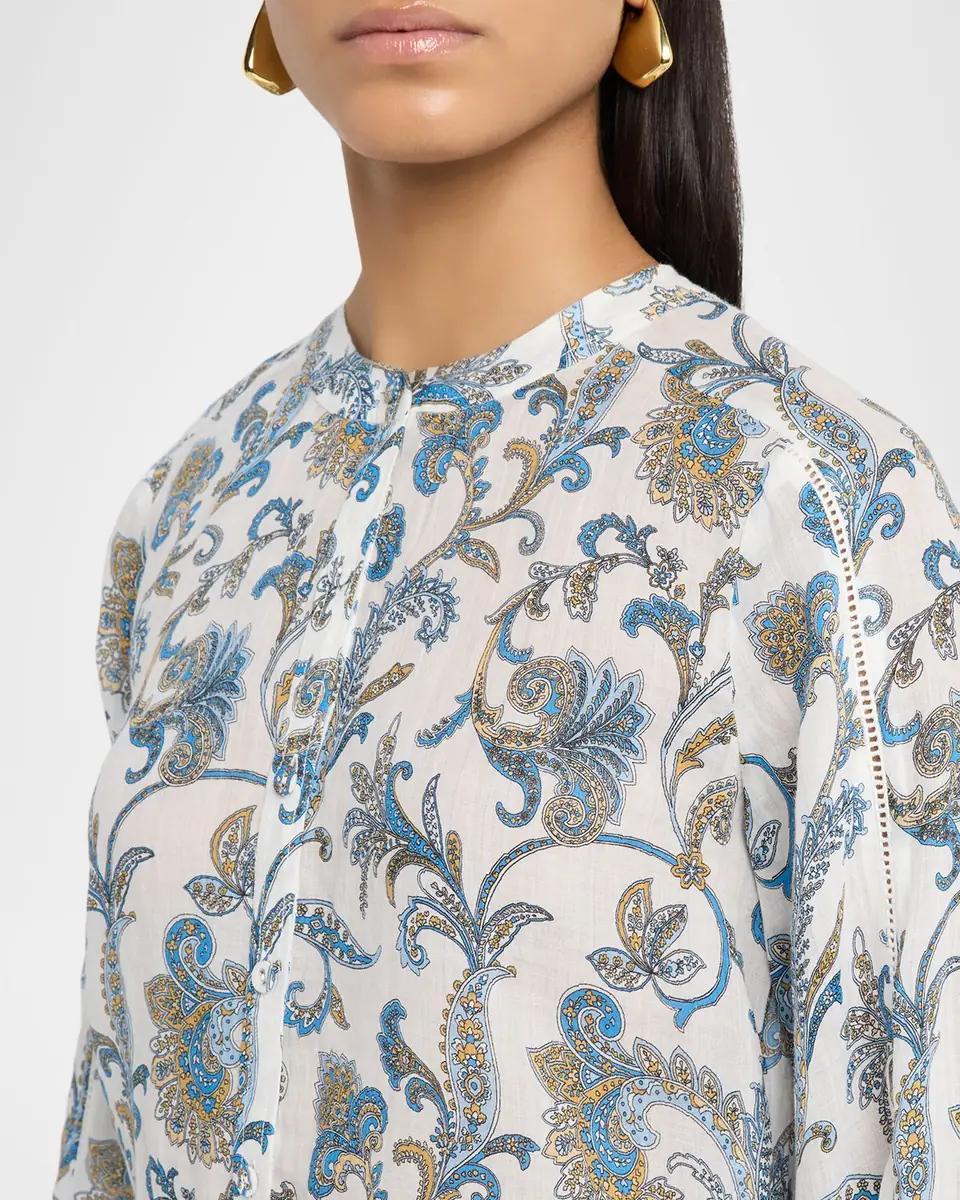 Veronica Beard Soleil Paisley-Print Ramie Blouse | Thumbnail 5 Veronica Beard Soleil Paisley-Print Ramie Blouse | Thumbnail 5