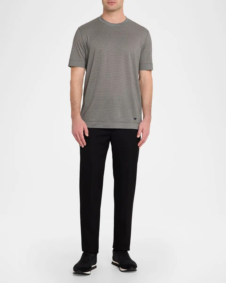 Emporio Armani Men's Icon Jacquard Jersey T-Shirt | Thumbnail 2 Emporio Armani Men's Icon Jacquard Jersey T-Shirt | Thumbnail 2