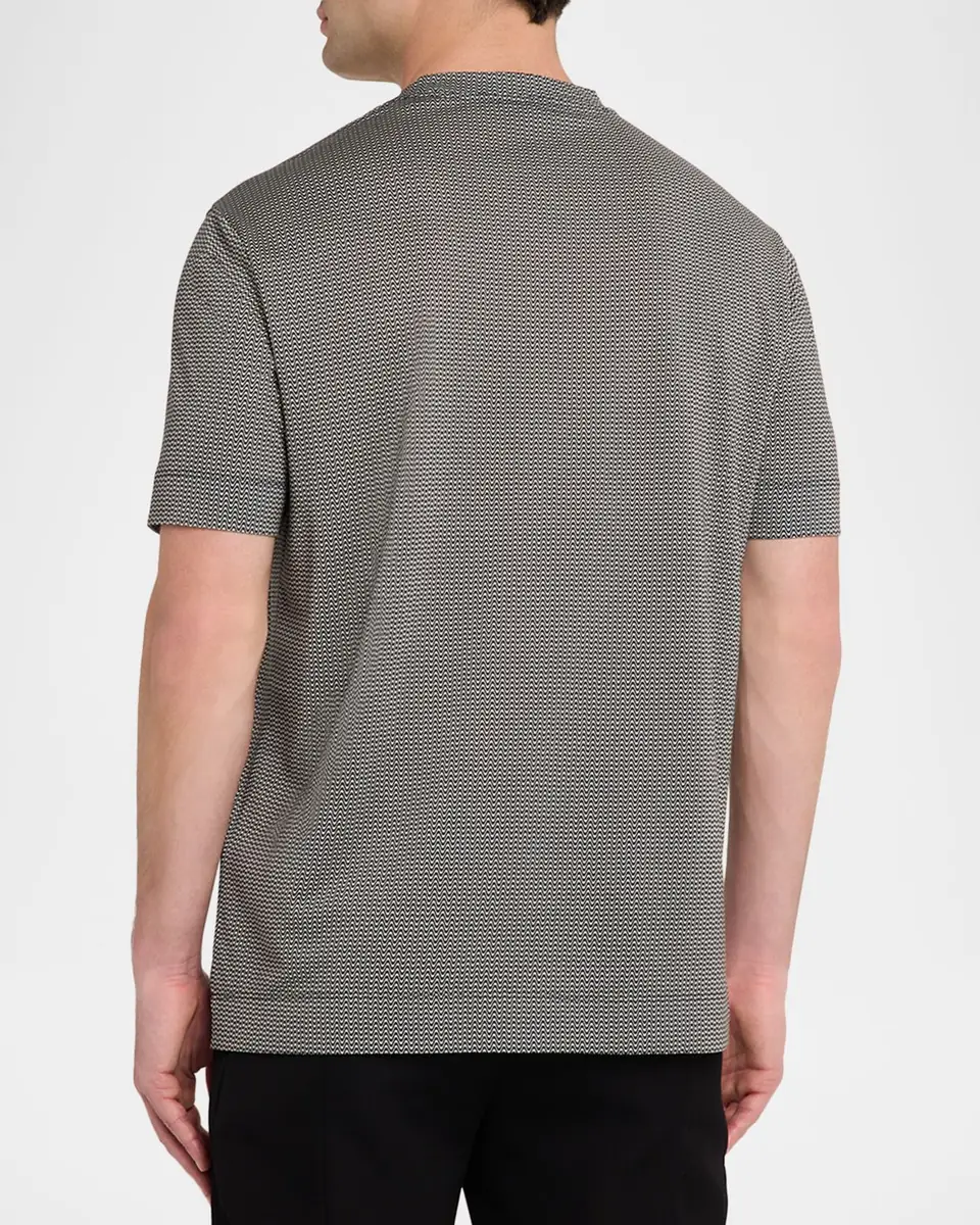 Emporio Armani Men's Icon Jacquard Jersey T-Shirt | Thumbnail 3 Emporio Armani Men's Icon Jacquard Jersey T-Shirt | Thumbnail 3