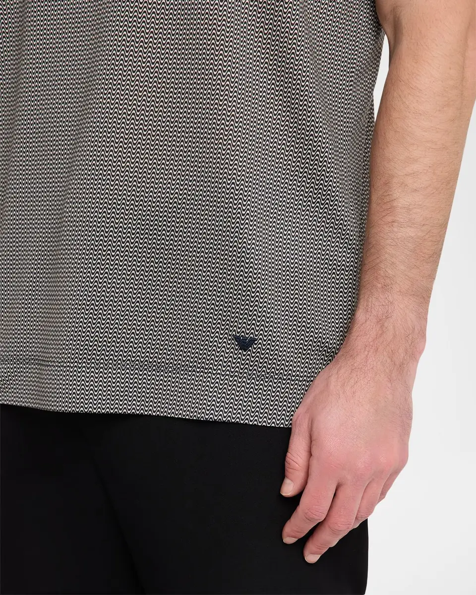 Emporio Armani Men's Icon Jacquard Jersey T-Shirt | Thumbnail 5 Emporio Armani Men's Icon Jacquard Jersey T-Shirt | Thumbnail 5