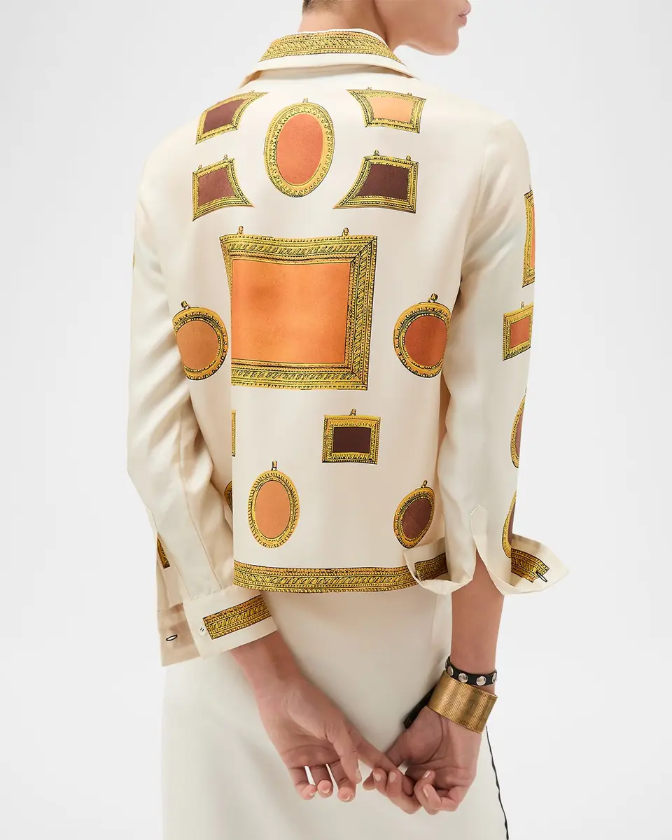 Versace Printed Silk Twill Shirt | Thumbnail 2 Versace Printed Silk Twill Shirt | Thumbnail 2