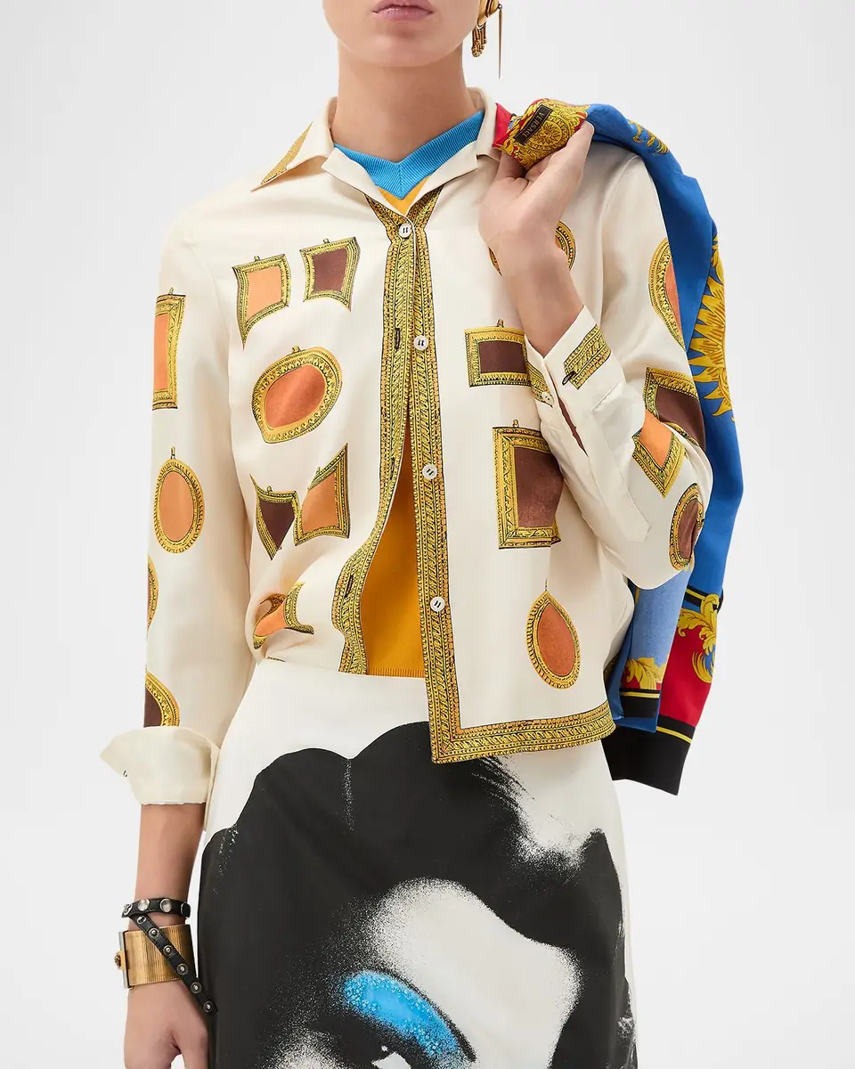 Versace Printed Silk Twill Shirt | Thumbnail 3 Versace Printed Silk Twill Shirt | Thumbnail 3