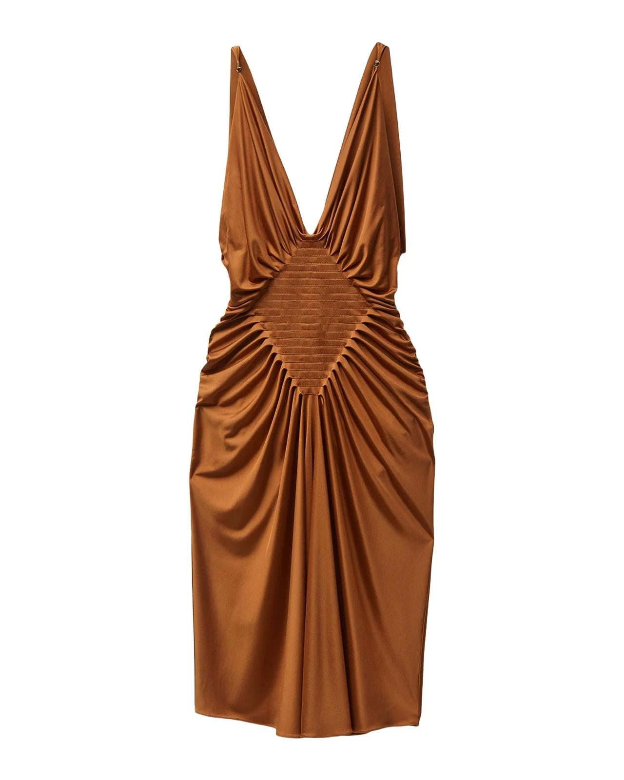 Draped Silk-Satin Midi Dress Draped Silk-Satin Midi Dress