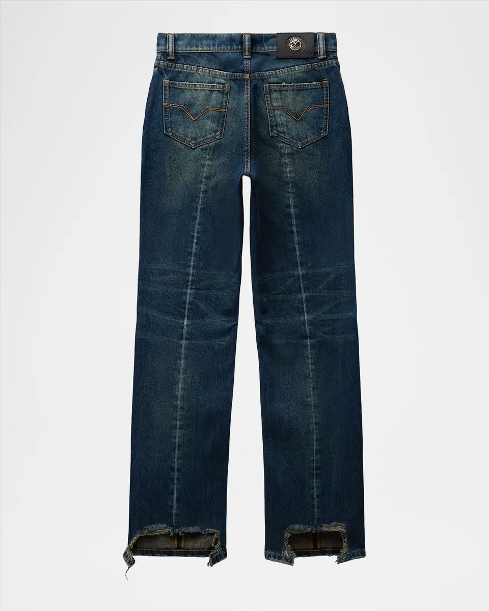 Versace Distressed Straight-Leg Jeans | Thumbnail 3 Versace Distressed Straight-Leg Jeans | Thumbnail 3
