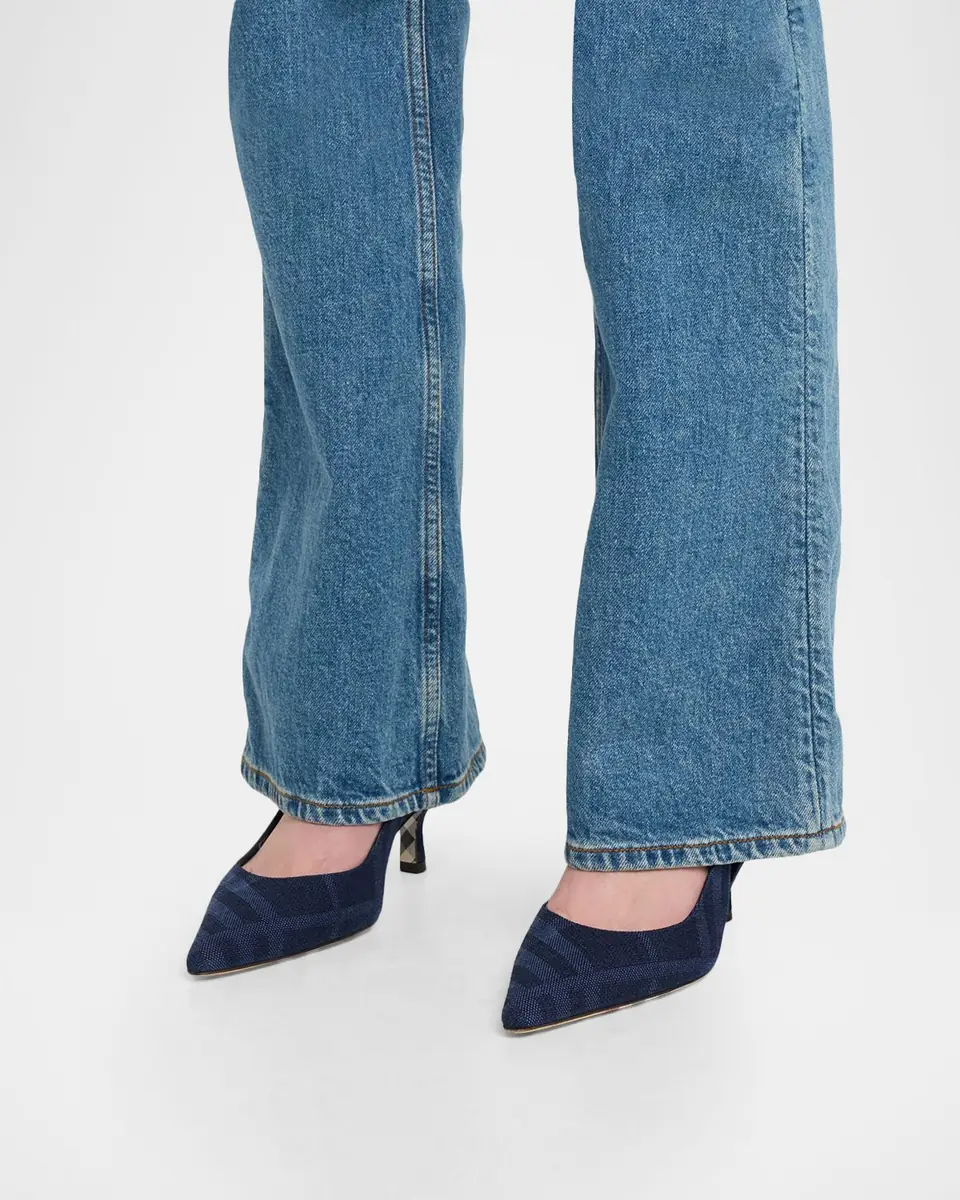 Burberry 55mm Dame Check Denim Slingback Pumps | Thumbnail 2 Burberry 55mm Dame Check Denim Slingback Pumps | Thumbnail 2