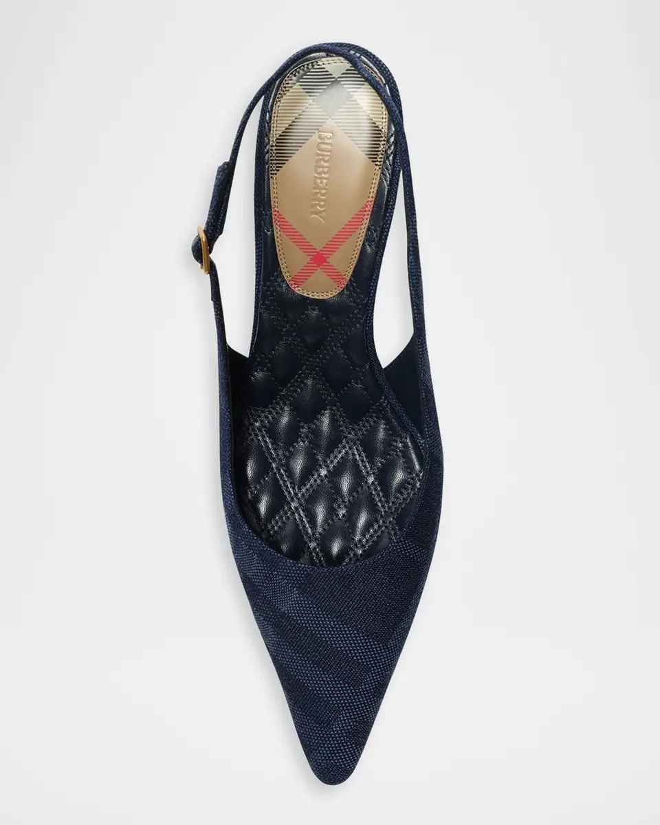 Burberry 55mm Dame Check Denim Slingback Pumps | Thumbnail 6 Burberry 55mm Dame Check Denim Slingback Pumps | Thumbnail 6