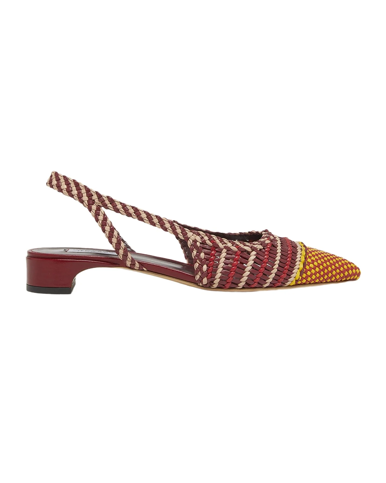 Perro Woven Leather Slingback Pumps