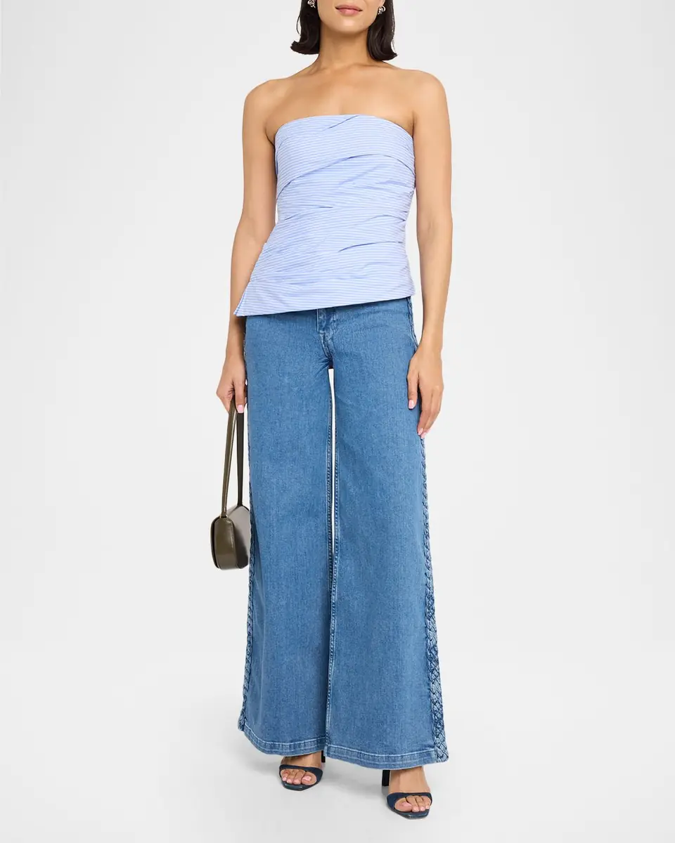 Simkhai Emerson Ruched Strapless Top | Thumbnail 2 Simkhai Emerson Ruched Strapless Top | Thumbnail 2