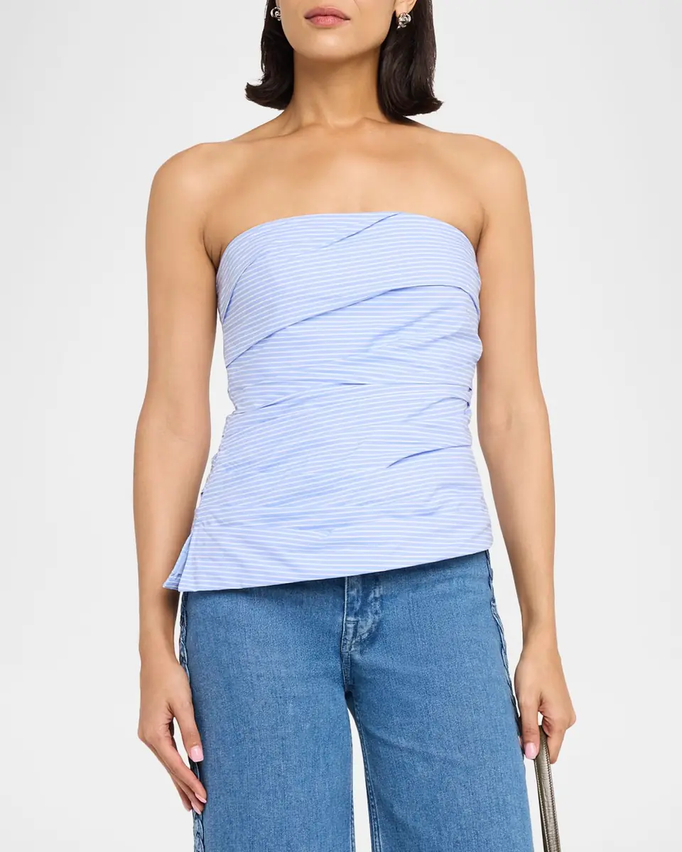 Simkhai Emerson Ruched Strapless Top | Thumbnail 4 Simkhai Emerson Ruched Strapless Top | Thumbnail 4