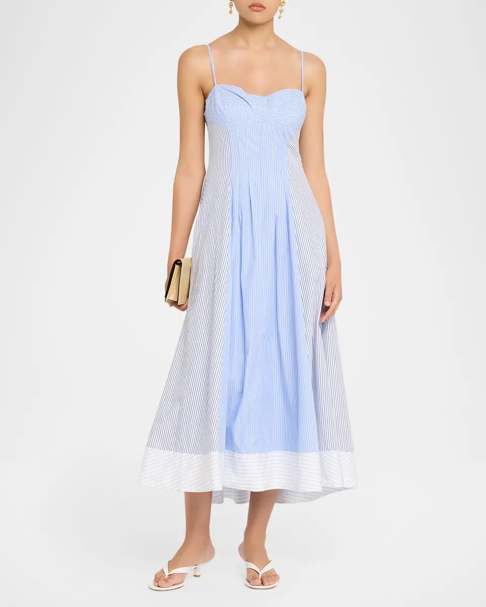 SIMKHAI Chamberlain Striped Cotton Midi Dress | Thumbnail 2 SIMKHAI Chamberlain Striped Cotton Midi Dress | Thumbnail 2