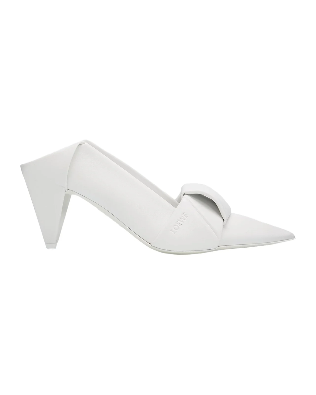 70mm Origami Folded Leather Mule Pumps