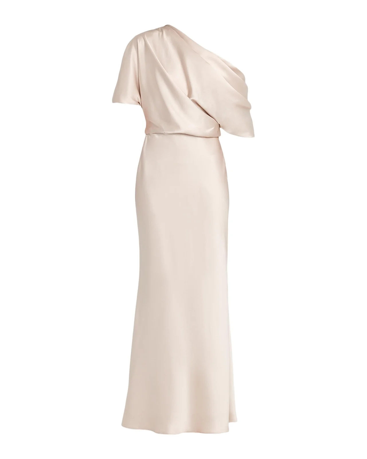 Draped Satin One-Shoulder Gown Draped Satin One-Shoulder Gown