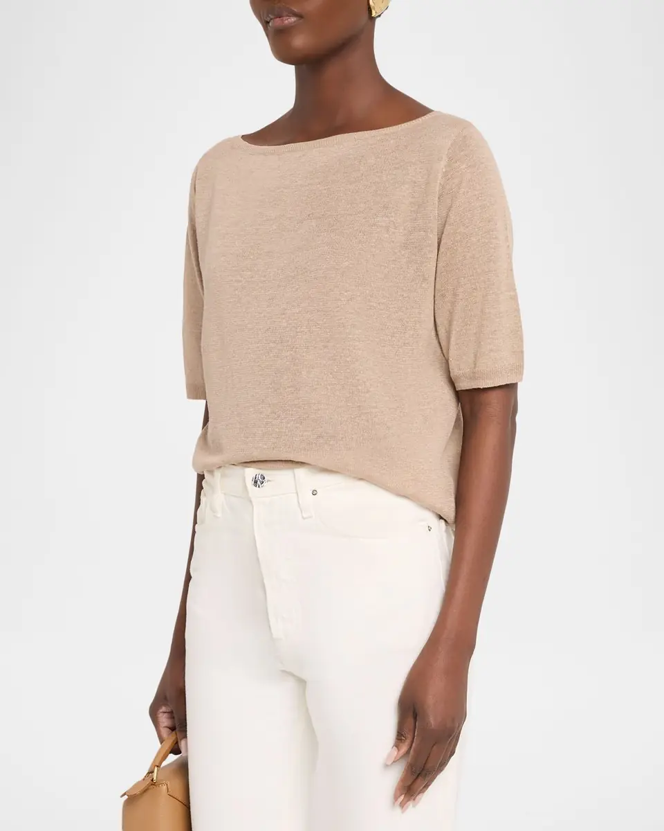 MAJESTIC FILATURES Bateau-Neck Linen Knit Top | Thumbnail 4 MAJESTIC FILATURES Bateau-Neck Linen Knit Top | Thumbnail 4