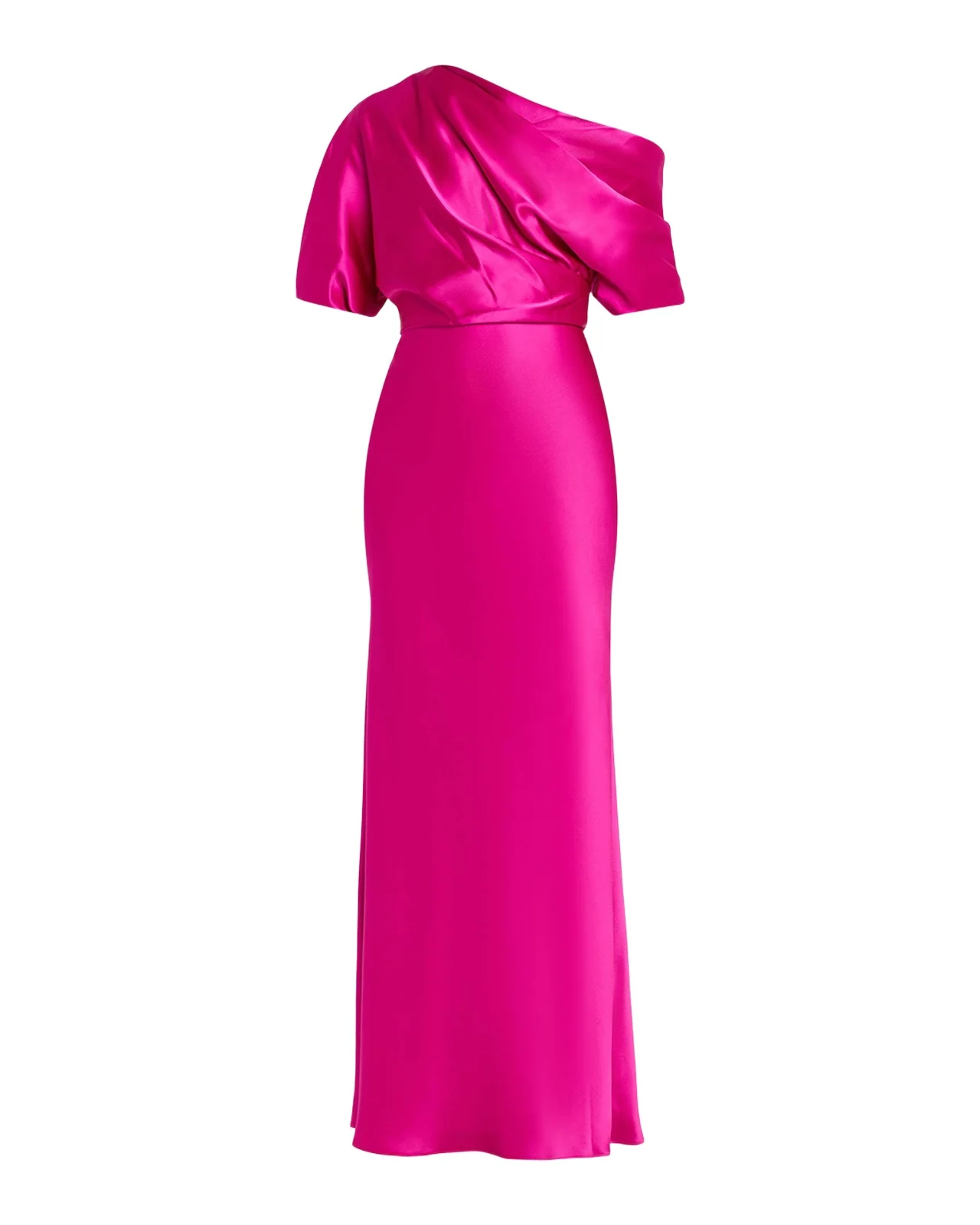 Draped Satin One-Shoulder Gown Draped Satin One-Shoulder Gown