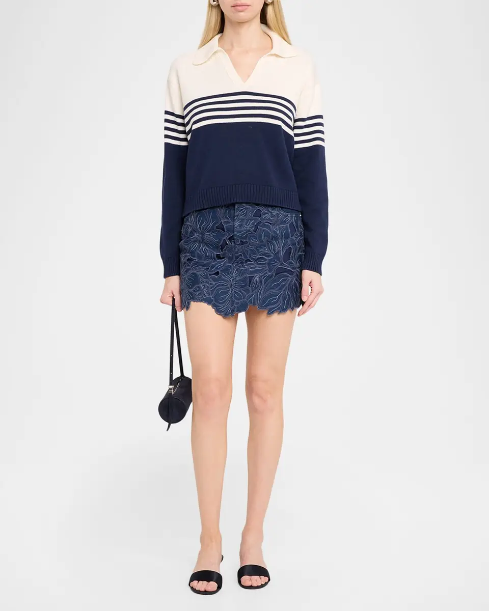 SIMKHAI Jules Stripe Polo Sweater | Thumbnail 2 SIMKHAI Jules Stripe Polo Sweater | Thumbnail 2