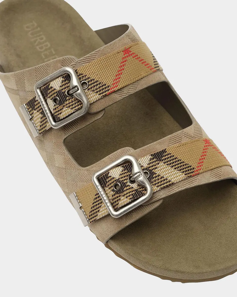 Burberry Men's Urchin Check Suede Sandals | Thumbnail 3 Burberry Men's Urchin Check Suede Sandals | Thumbnail 3