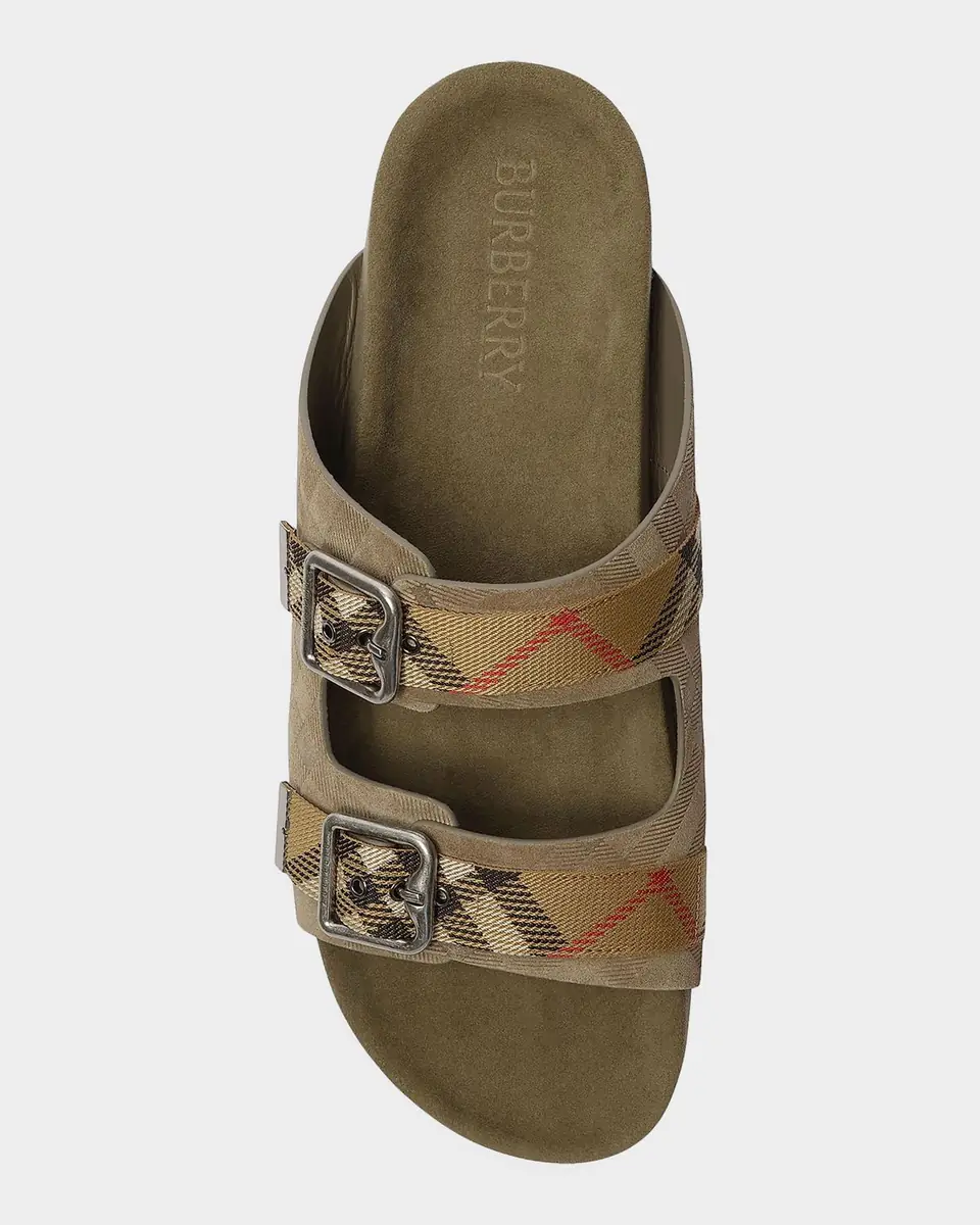 Burberry Men's Urchin Check Suede Sandals | Thumbnail 4 Burberry Men's Urchin Check Suede Sandals | Thumbnail 4